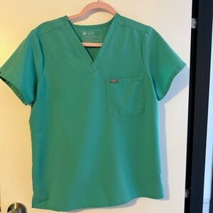 Figs Teal V-Neck Scrub Top